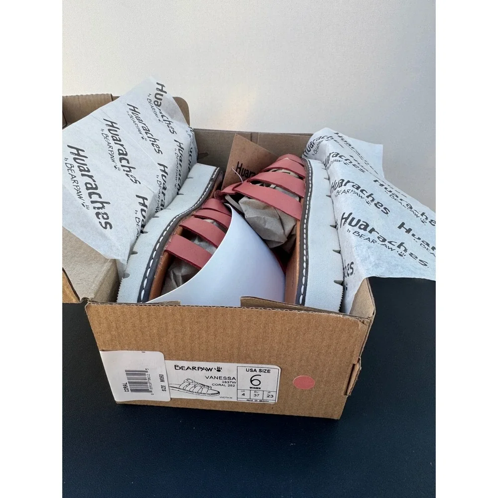 Bearpaw Huaraches Vanessa Coral 252 Women's Woven Sandals Slides Size 6 NEW - Picture 4 of 6